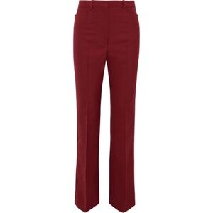 Victoria Beckham Burgundy Grain de Poudre Straight-Leg Pants Size 4